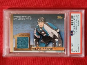 Graded & Sealed, 2002 Patrick Marleau, 1st Round Fabric, San Jose Sharks Hockey Card