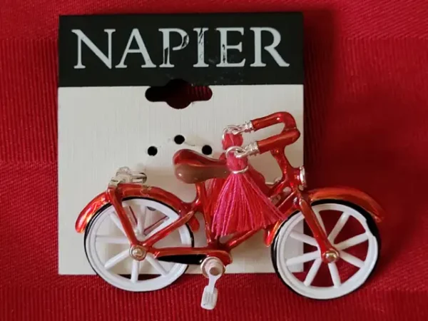 BRAND NEW, NAPIER, RED BICYCLE PIN!!!