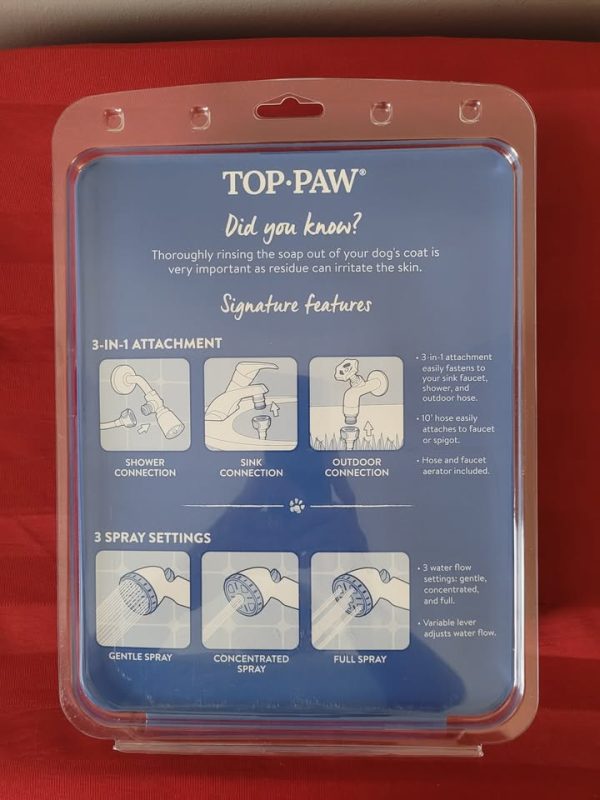BRAND NEW, TOP PAW, 3 IN 1 DOG GROOMING SHOWER SPAYER, STILL SEALED!!!