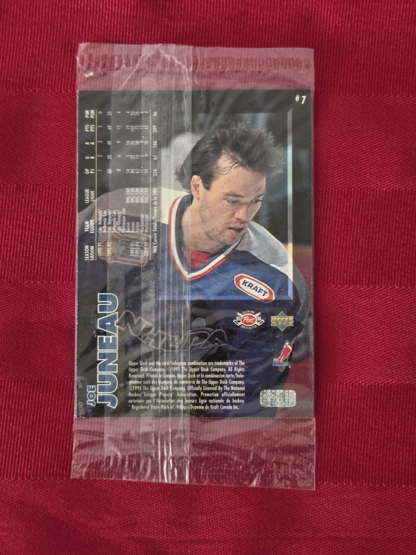 1995 UPPER DECK, JOE JUNEAU, NHLPA HOCKEY CARD, STILL SEALED!!!