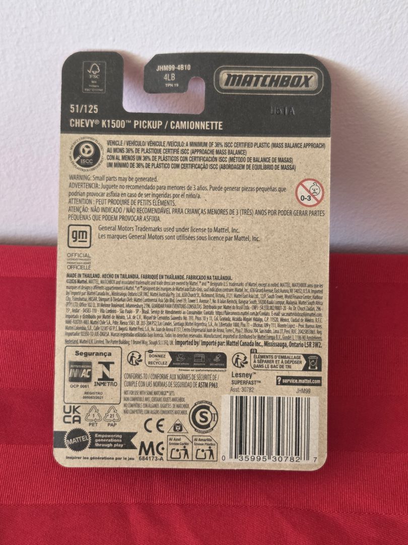 2026 MATCHBOX, CHEVY K1500 PICK UP TRUCK, MINT IN THE PACKAGE!!!