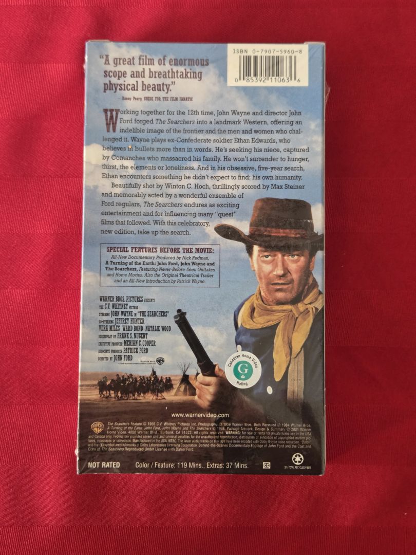 1998 SPECIAL EDITION, VHS COPY OF THE 1956 FILM, THE SEARCHERS, STILL SEALED!!!