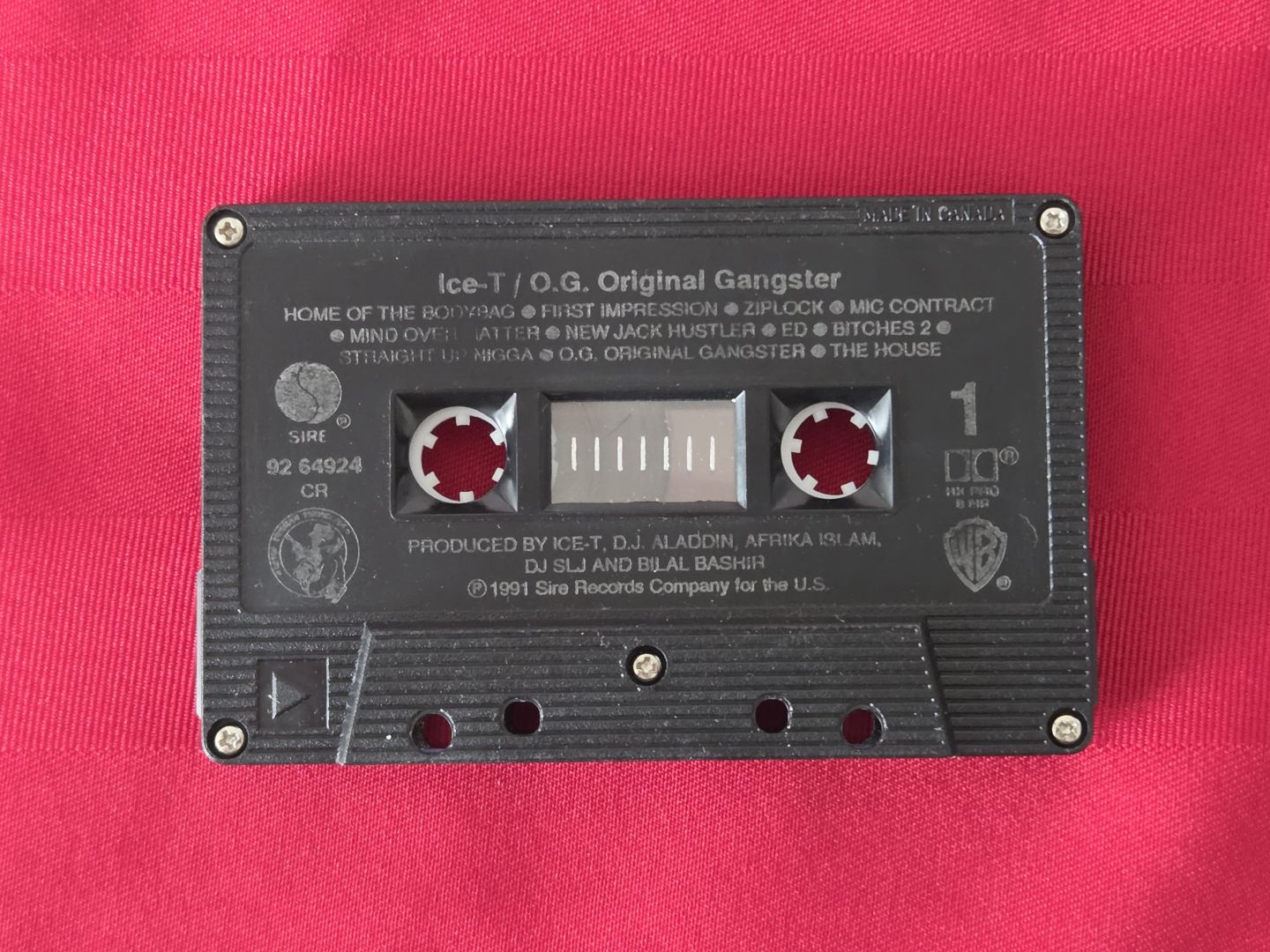 1991 ICE-T, O.G. ORIGINAL GANGSTER CASSETTE!!!