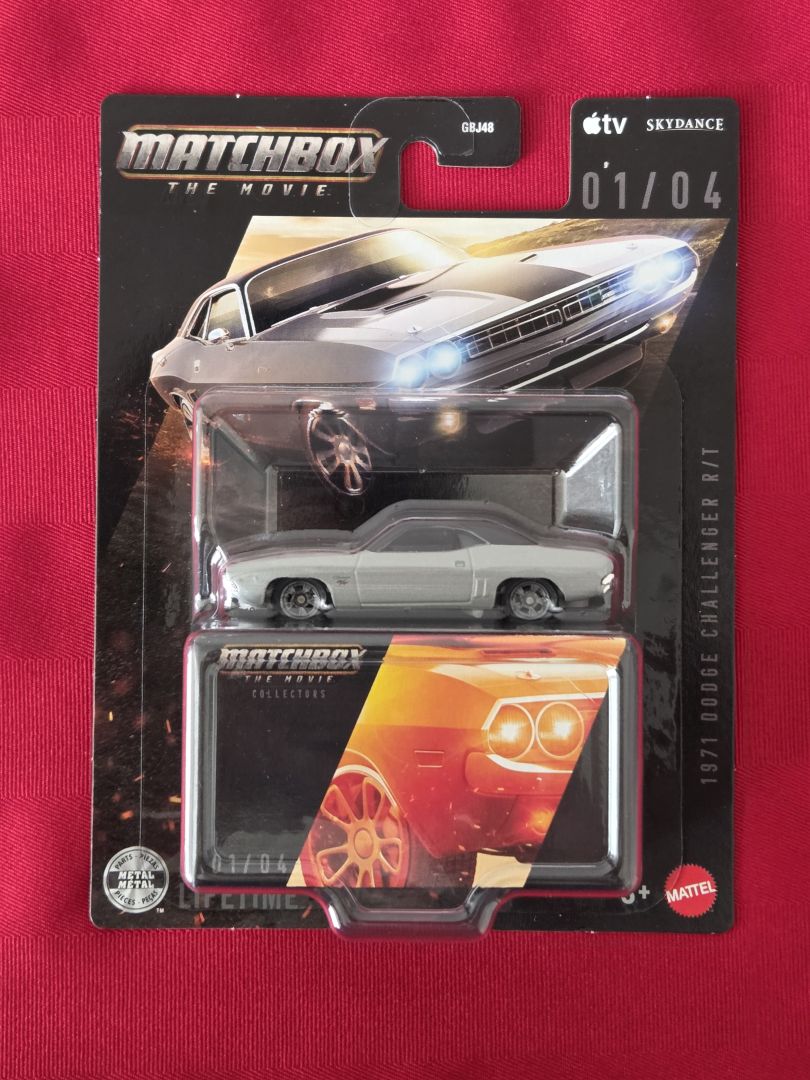 2026 MATCHBOX THE MOVIE, 1971 DODGE CHALLENGER R/T, #1, MINT IN THE PACKAGE!!!