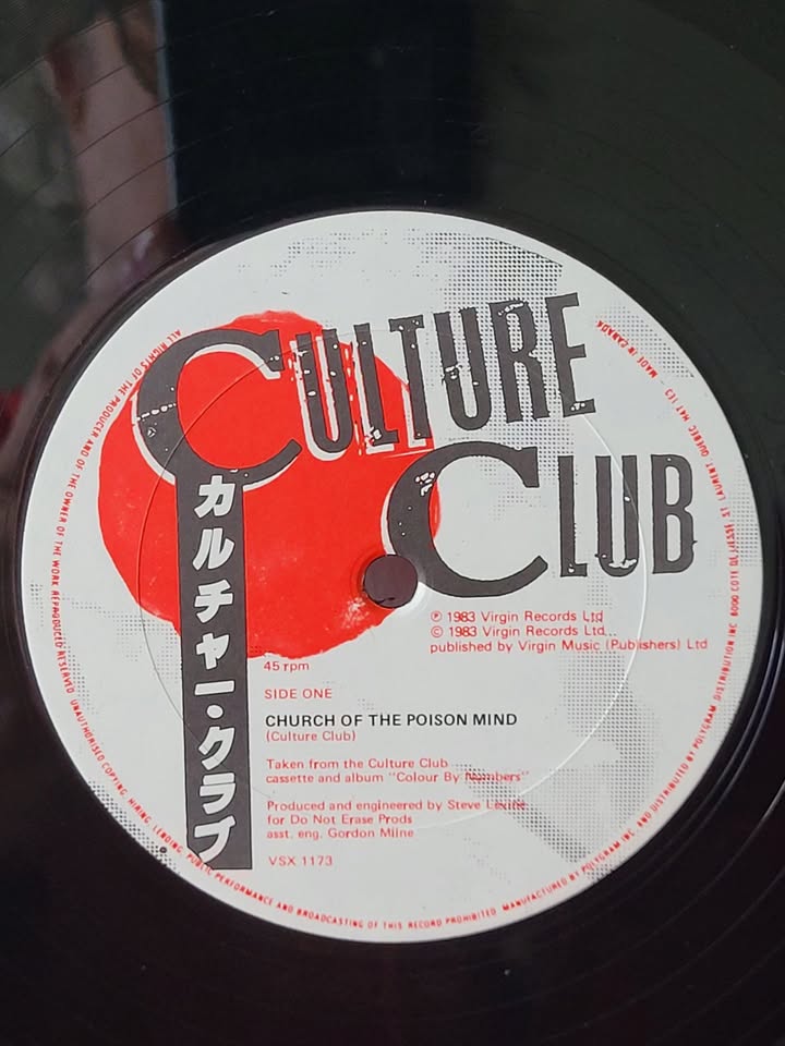 VINTAGE 1983, CULTURE CLUB, CHURCH OF THE POISON MIND, 12" E.P.!!!