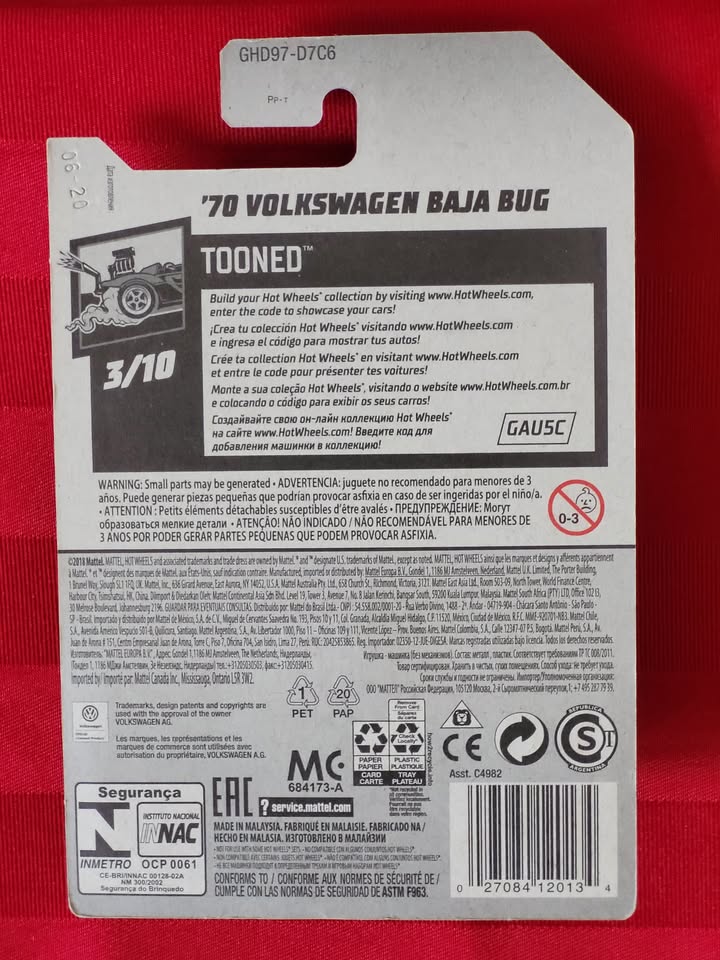 2018 HOT WHEELS, '70 VOLKSWAGEN BAJA BUG VARIANT, MINT IN THE PACKAGE!!!