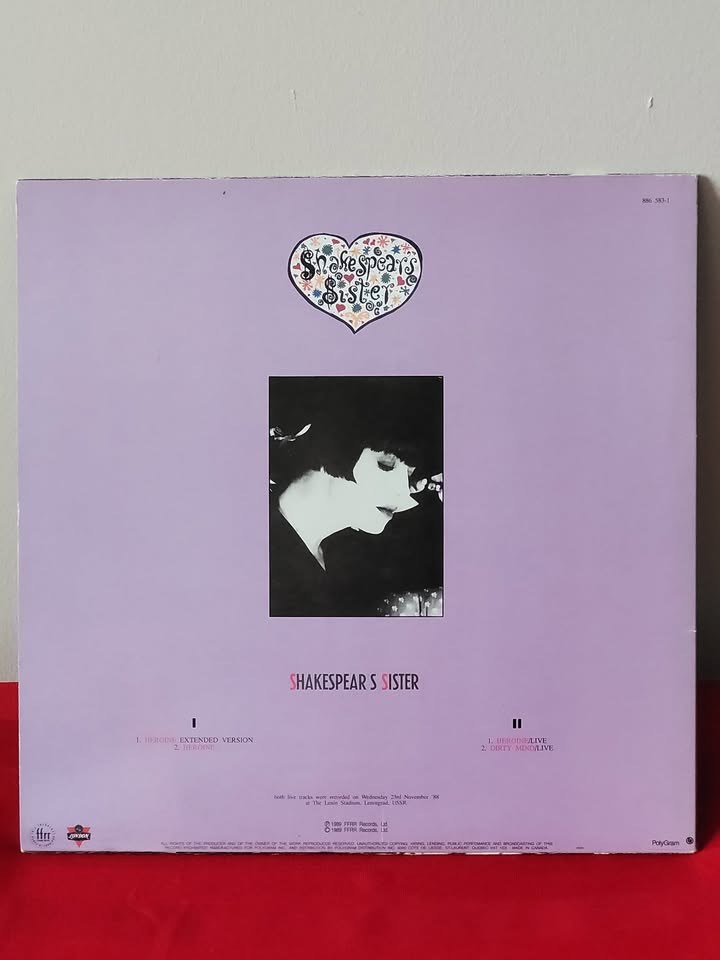 VINTAGE 1989, SHAKESPEAR'S SISTER, HEROINE 12" E.P.!!!