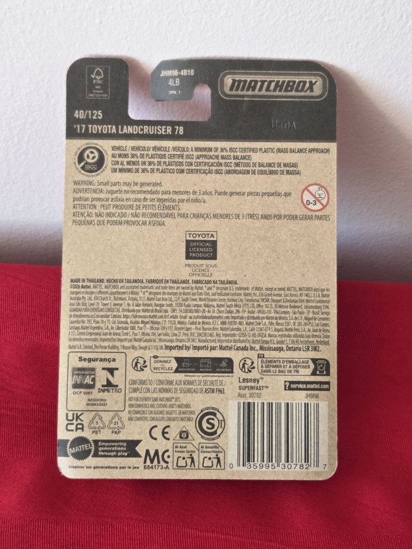 2026 MATCHBOX, '17 TOYOTA LAND CRUISER 78, MINT IN THE PACKAGE!!!