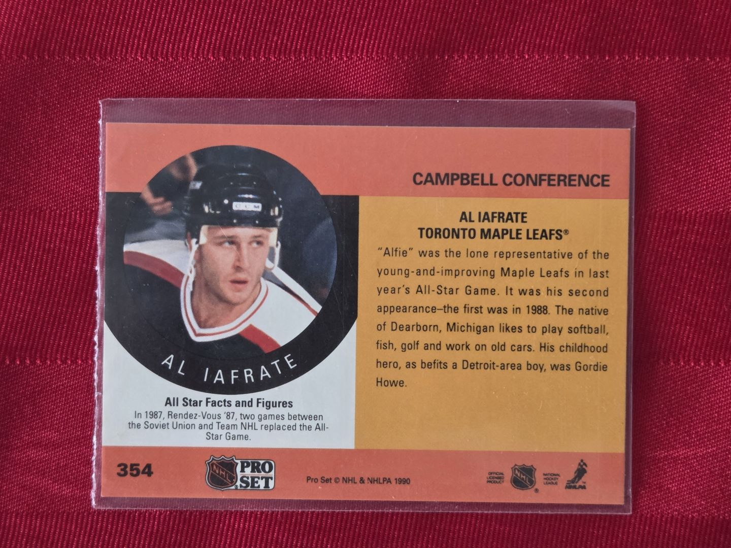1990 NHL PRO SET, AL IAFRATE, 1990 ALL STAR GAME HOCKEY CARD, STILL SEALED!!!