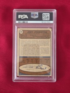 GRADED AND SEALED, 1974 OPEE CHEE, JOEY JOHNSTON, CARD ERROR HOCKEY CARD!!!