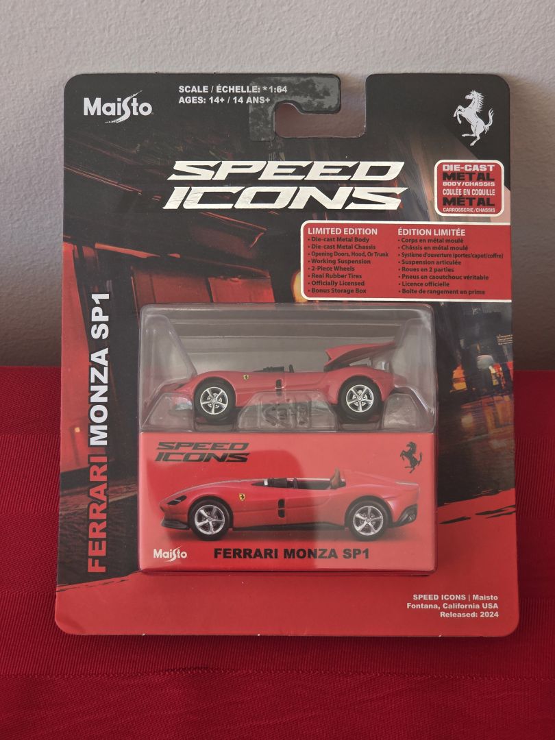 2025 MAISTO, LIMITED EDITION, FERRARI MONZA SP1, MINT IN THE PACKAGE!!!