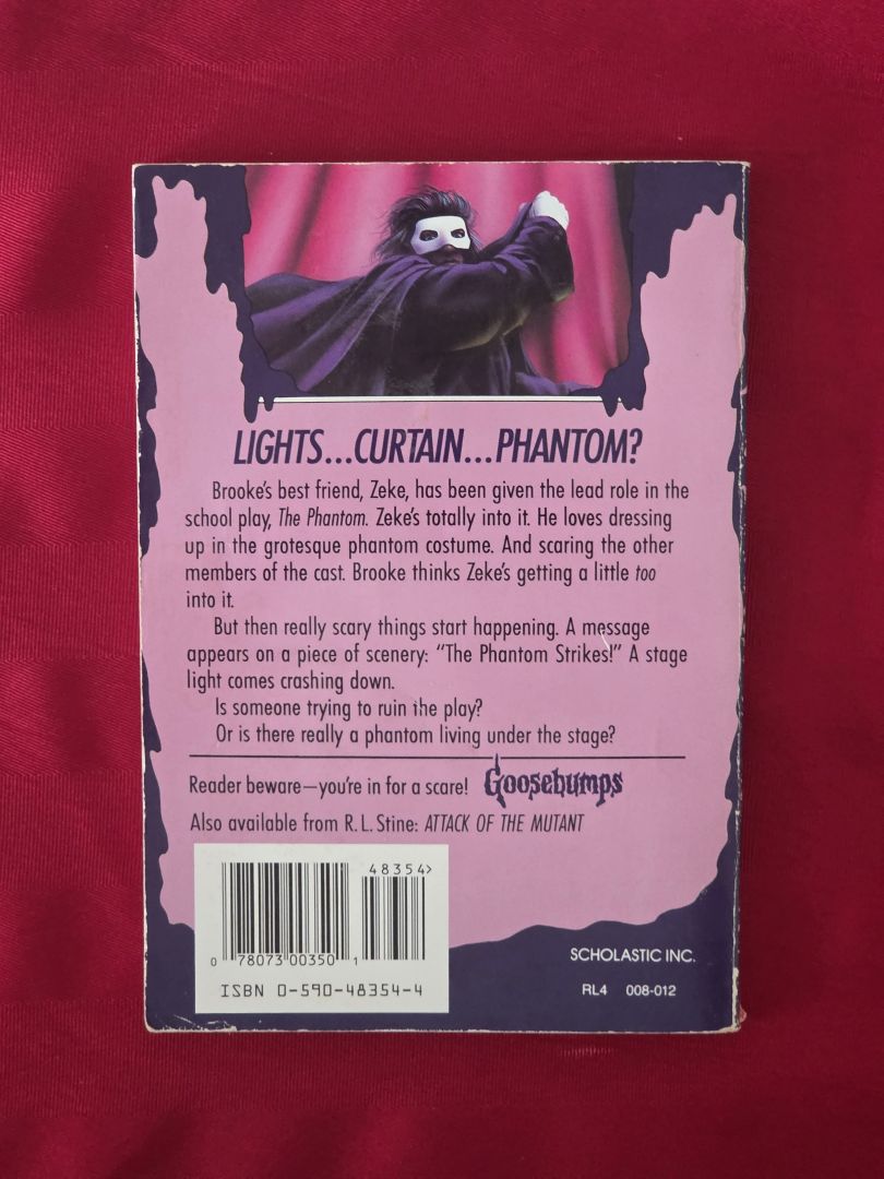 1994, FIRST EDITION, GOOSEBUMPS, PHANTOM OF THE AUDITORIUM BY R.L. STINE!!!