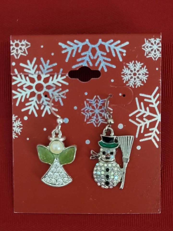 BRAND NEW, KOHLS, ANGEL AND SNOWMAN EARRINGS!!!